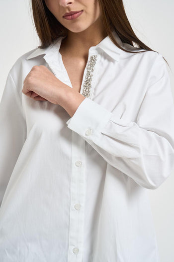 Camicia donna con gioiello bianca - 3