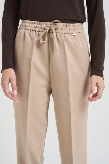 Pantalone donna a sigaretta beige - 5