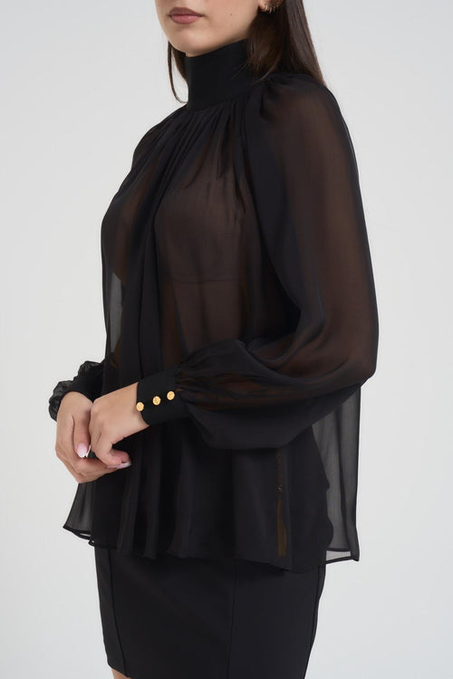 Camicia donna trasparente nera - 2