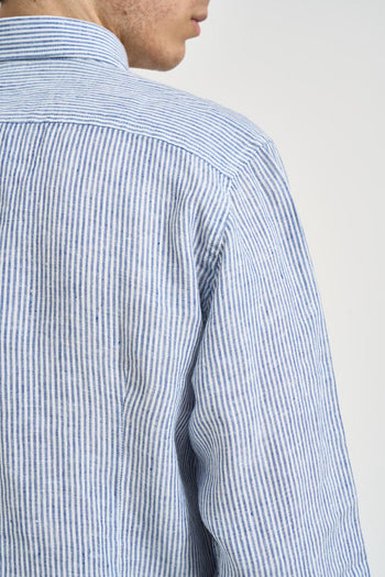 Camicia uomo a righe bianche e azzurre - 5