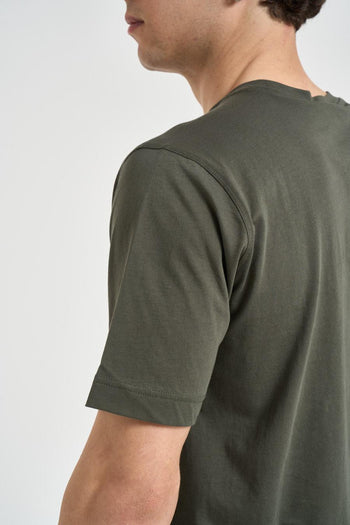 T-shirt uomo girocollo verde militare - 4