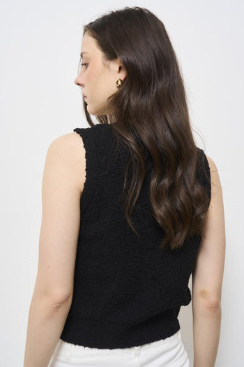 Gilet donna in maglia nero - 3