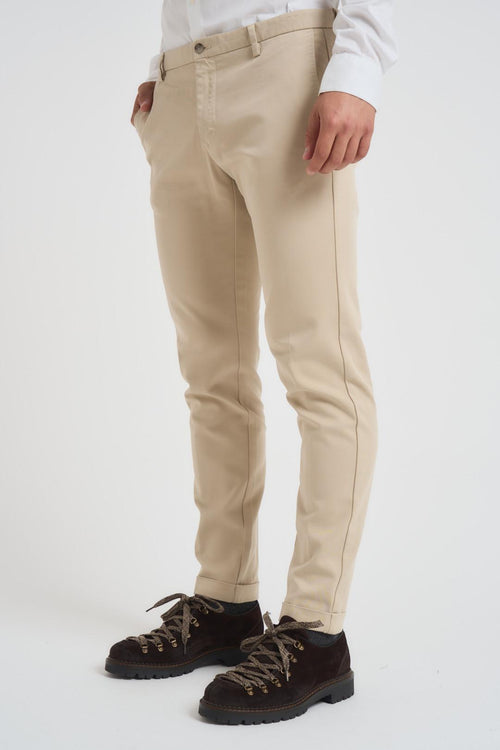 Pantalone uomo slim fit ecru