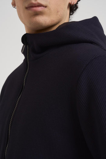 Giubbotto uomo in maglia blu notte - 4