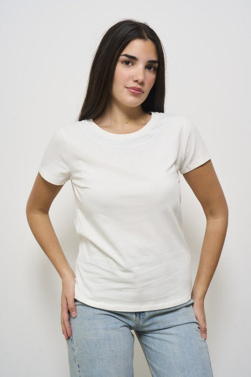 T-shirt donna girocollo bianca
