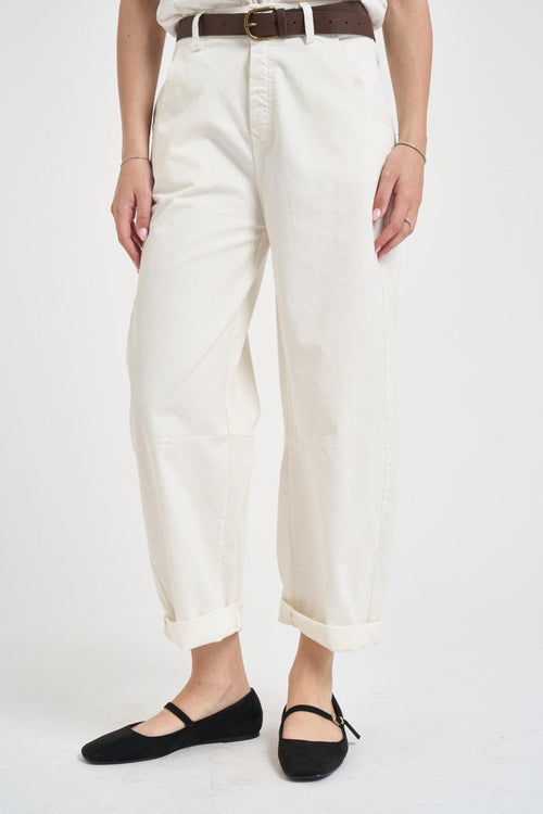 Pantalone donna balloon bianco