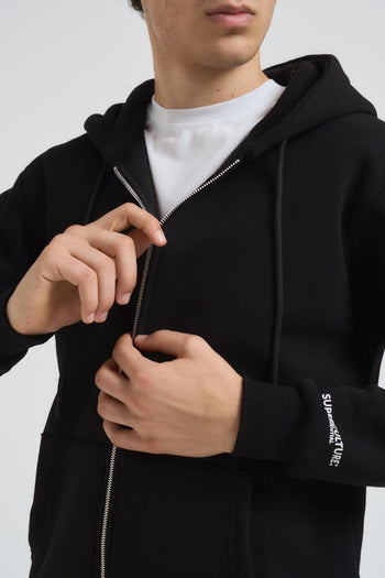Felpa uomo con zip nera - 4