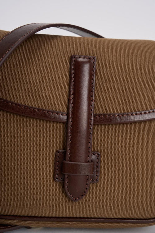 Borsa a tracolla in canvas marrone - 2