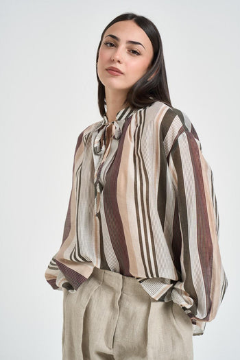 Blusa donna fantasia a righe - 3