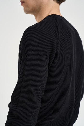 Maglia uomo girocollo nera - 5