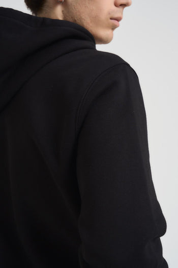 Felpa uomo con cappuccio e zip nera - 5