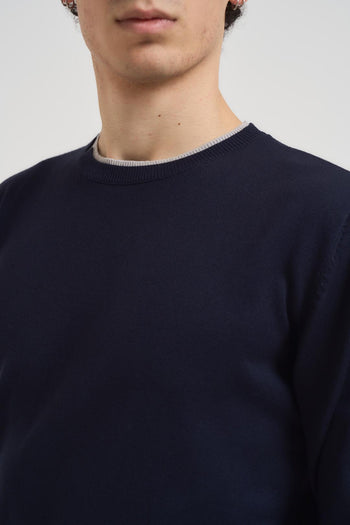 Maglia uomo girocollo blu - 5