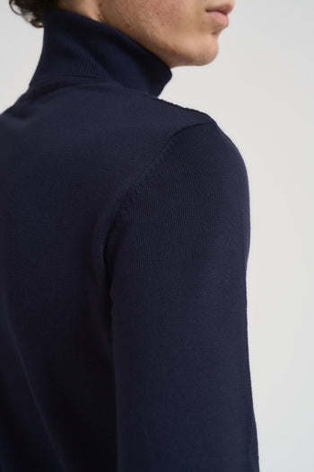 Dolcevita uomo a treccia blu - 4