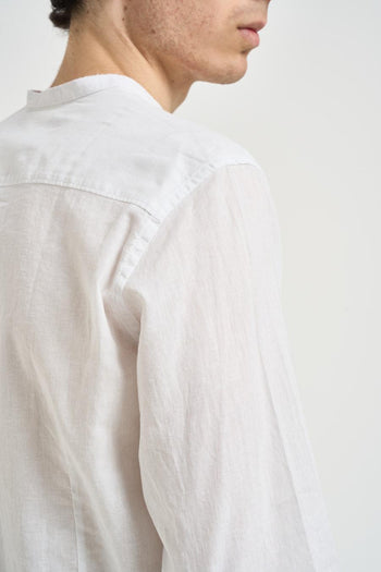 Camicia uomo in lino bianca - 4