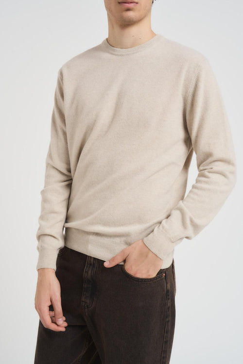 Maglia uomo girocollo panna