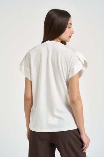 T-shirt donna girocollo bianca - 3
