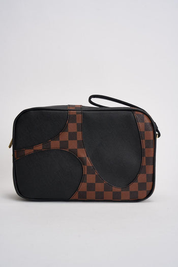 Pochette uomo check marrone e nero - 4
