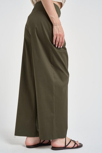 Pantalone donna carrot fit verde militare - 4