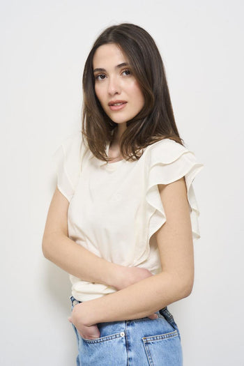 T-shirt donna girocollo bianco - 4
