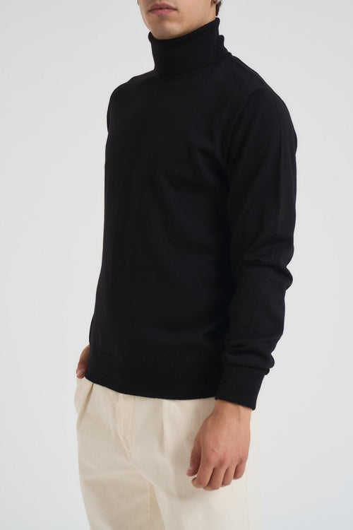Maglia uomo collo alto nera - 2