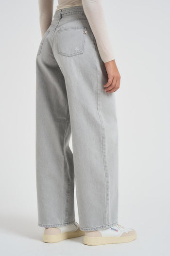 Jeans donna in denim grigio - 5