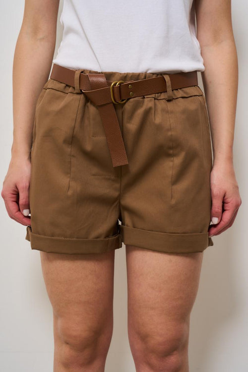Shorts donna marrone