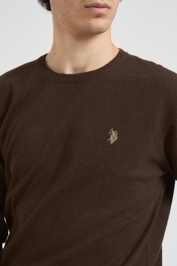 Maglia uomo girocollo cotone e cashmere marrone - 3