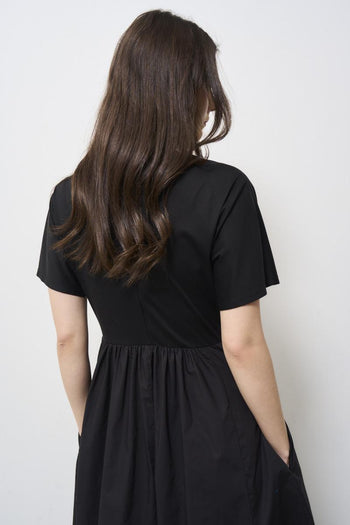 Women's black jersey dress - 5