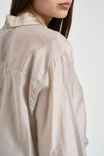Camicia donna semi-trasparente grigio chiaro - 4