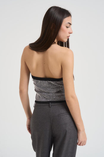 Top donna con strass silver - 3