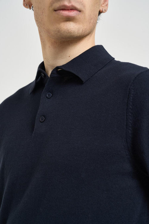 Polo uomo in maglia blu - 2
