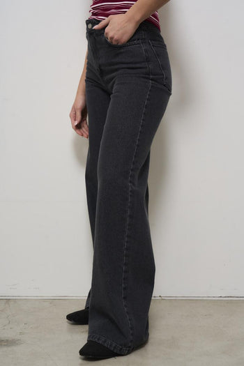 Jeans donna in denim grigio scuro - 3