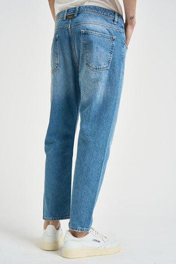 Jeans uomo regular fit in denim blu - 5