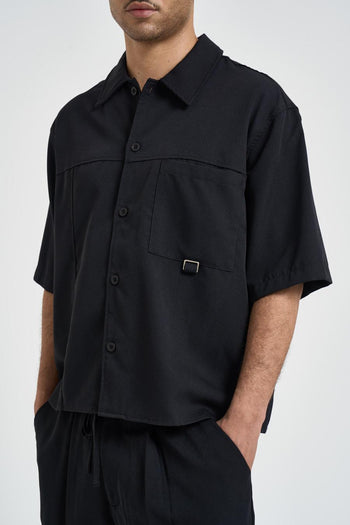 Camicia uomo a maniche corte nera - 4