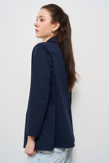 Giacca donna doppiopetto blu - 4