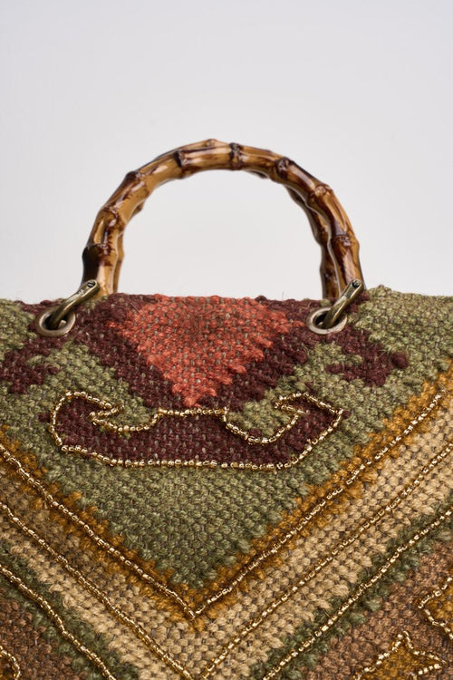 Borsa donna a mano in tessuto multicolore - 2