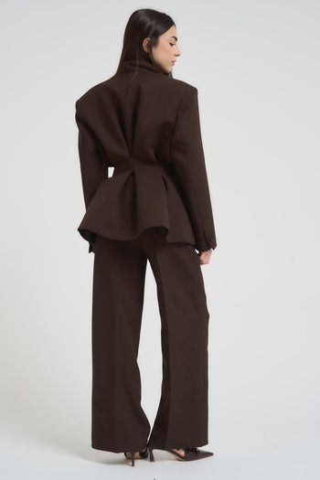 Giacca donna doppiopetto marrone - 5