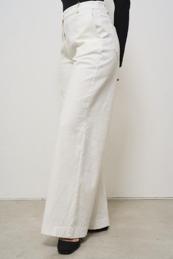 Jeans donna a palazzo bianco - 3