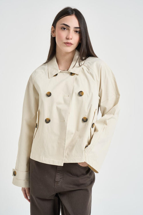 Trench donna corto panna