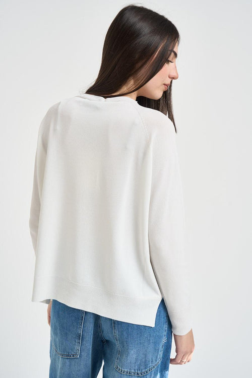 Maglia donna scollo a barca bianca - 2