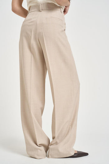 Pantalone donna palazzo beige - 3