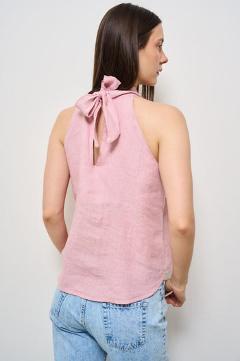 Top donna rosa con nodo - 4