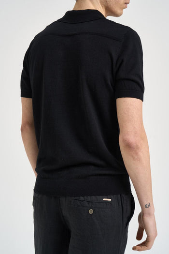 Polo uomo in maglia nera - 4