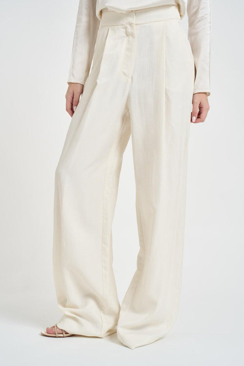 Pantalone donna a palazzo panna - 2