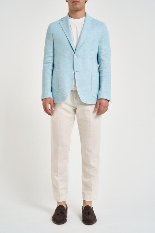 Giacca uomo effetto mélange azzurra