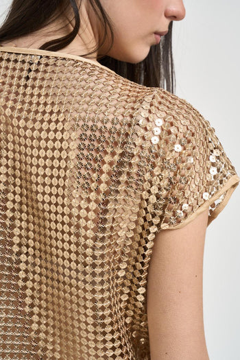 T-shirt uomo con paillettes oro - 4