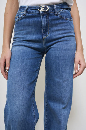 Women's dark denim flare jeans - 7