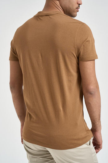 T-shirt uomo girocollo cammello - 3