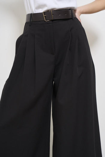 Women's black palazzo trousers - 6