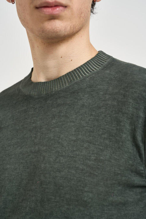 T-shirt uomo in maglia verde - 2